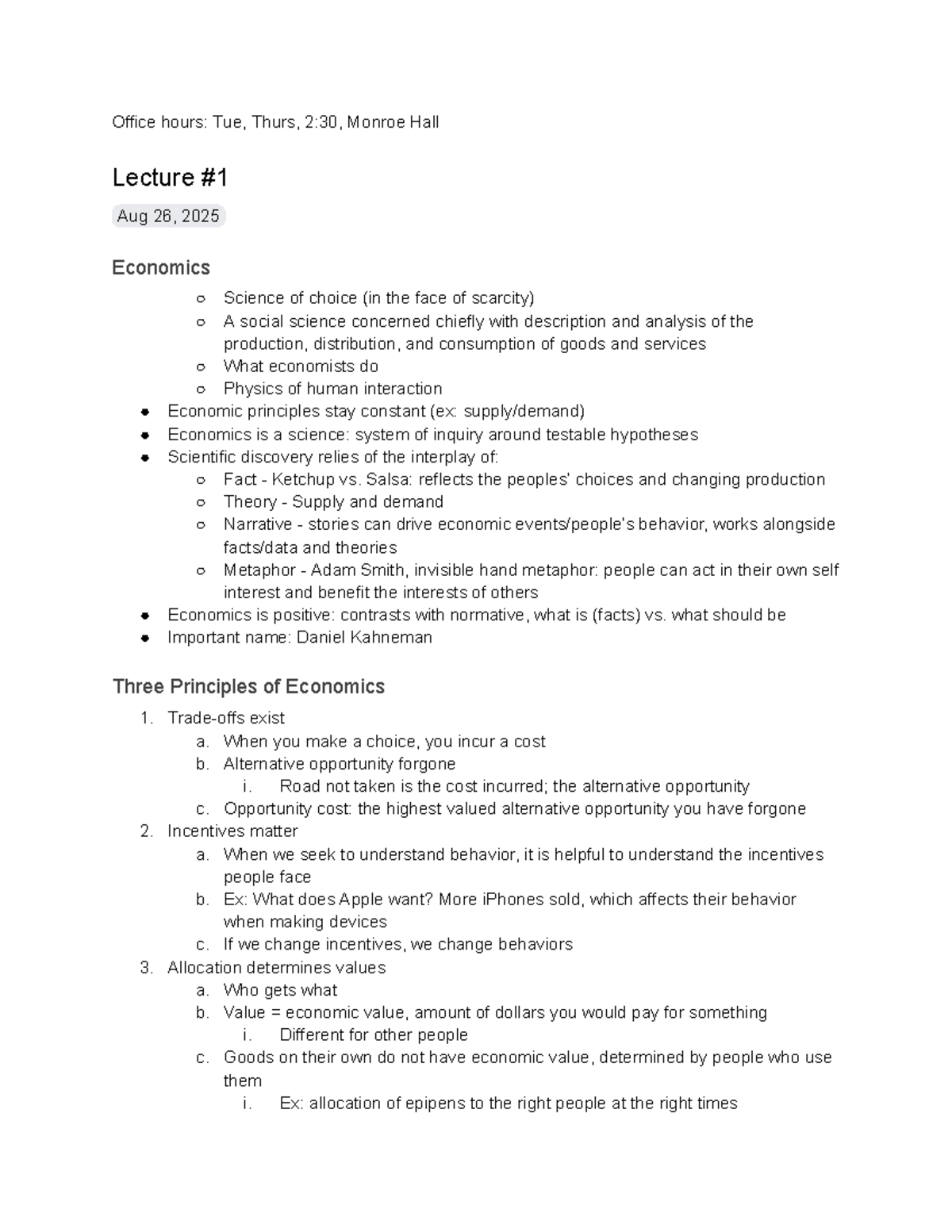 ECO 101 Lecture Notes: Principles of Economics & Allocation Methods ...