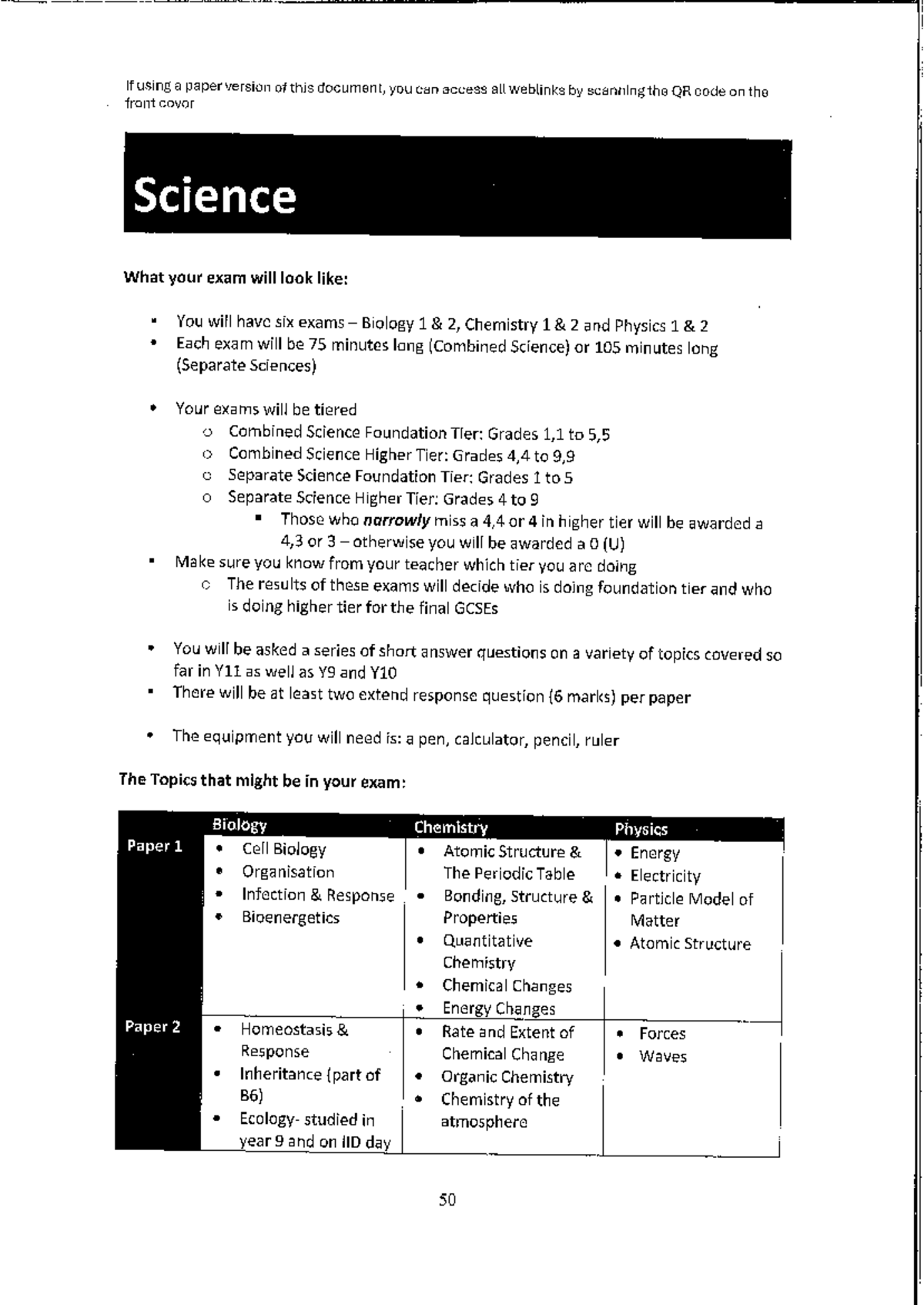 Y11 Science Final Exam Revision Guide: Topics & Tips for Success - Studocu