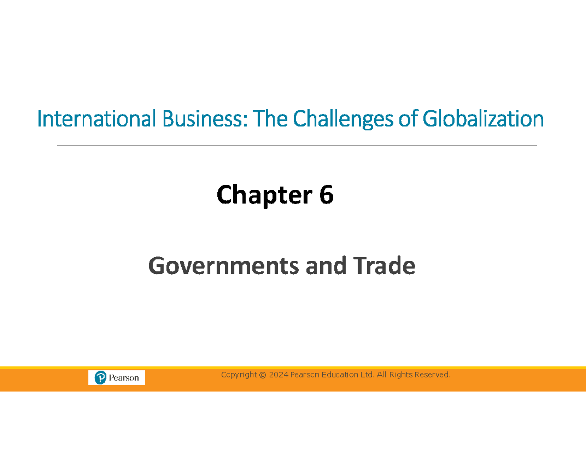 International Business: Chapter 5 - Government Intervention in Trade ...
