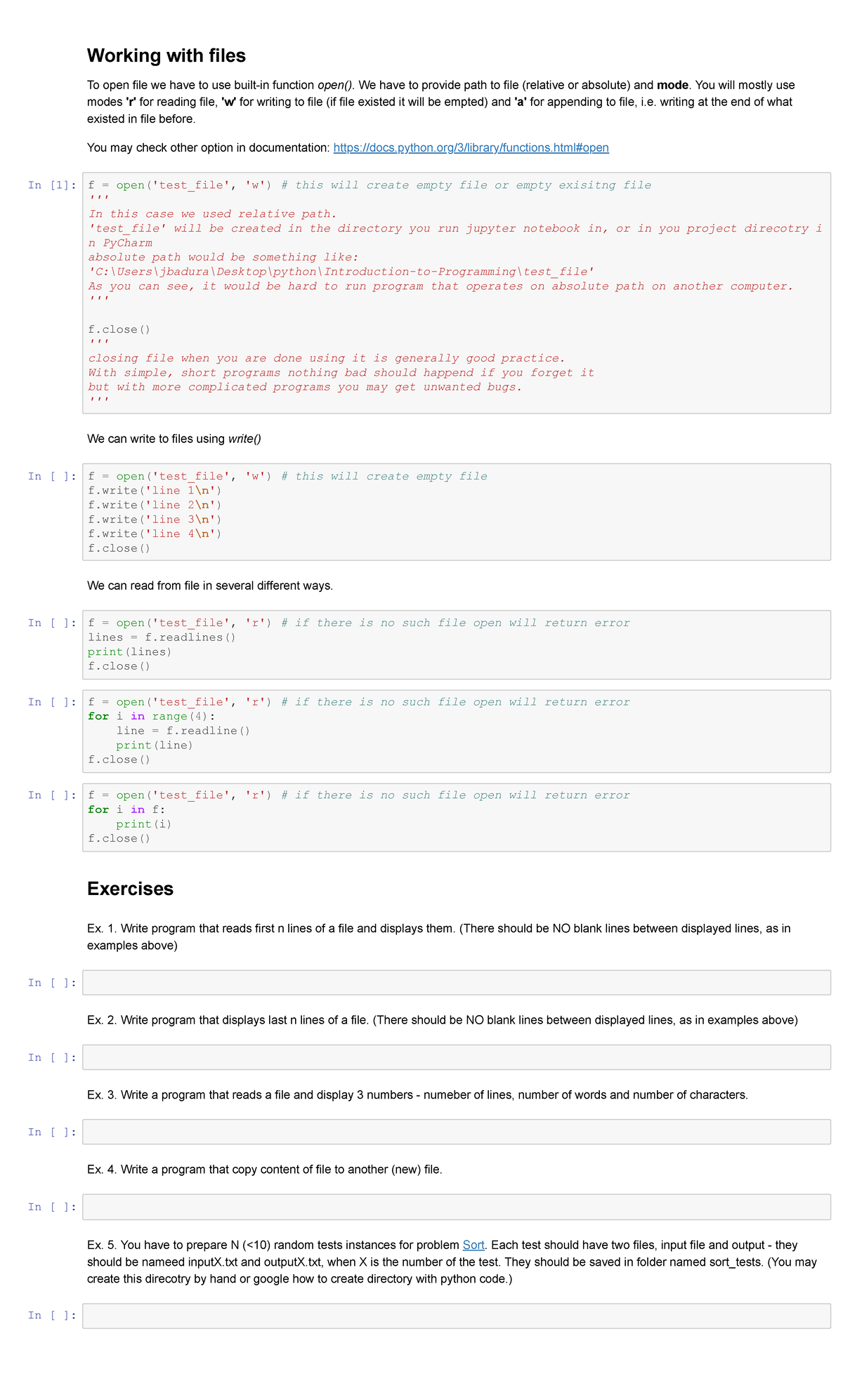 9. Files - Working with File Operations in Python - Studocu