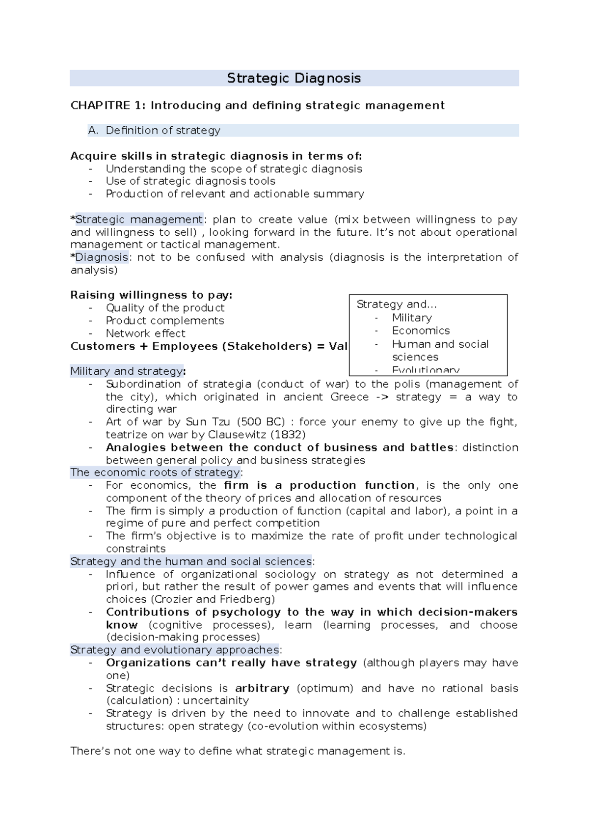 Strategic Management Overview: CHAP 1 - Key Concepts and Definitions ...