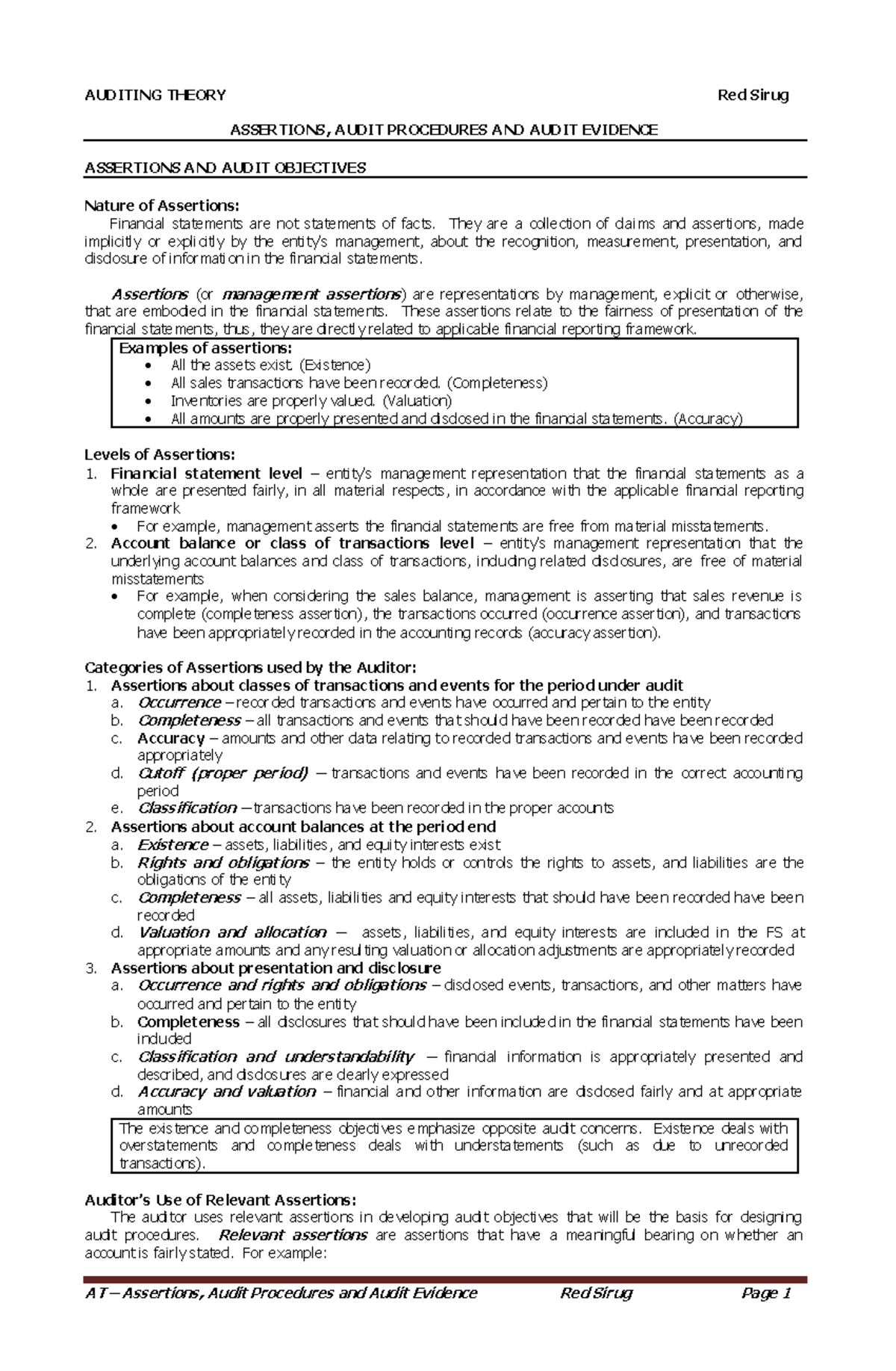 119052767 Comprehensive Guide to Audit Procedures and Evidence - Studocu