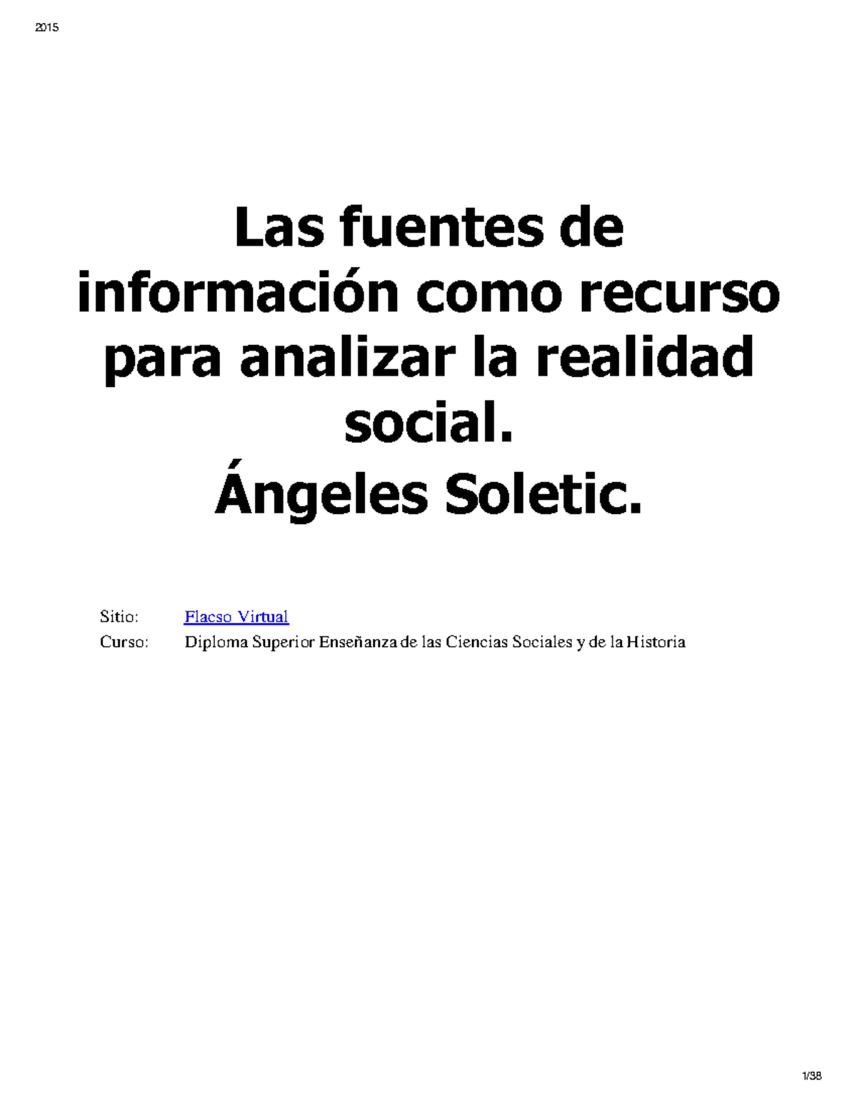 Fuentes de Información en Ciencias Sociales: Análisis y Estrategias ...