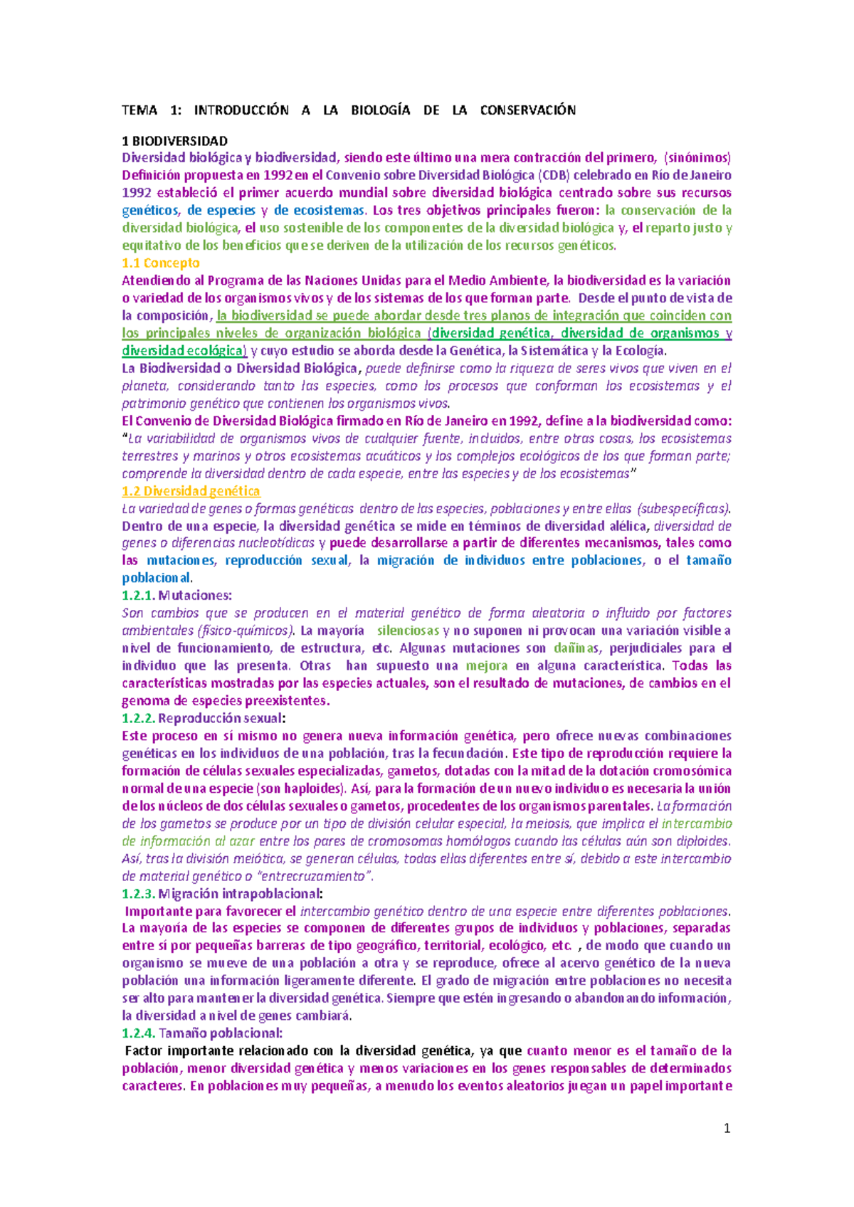 Resumen de Biodiversidad y Conservación: Gycff - Document Preview