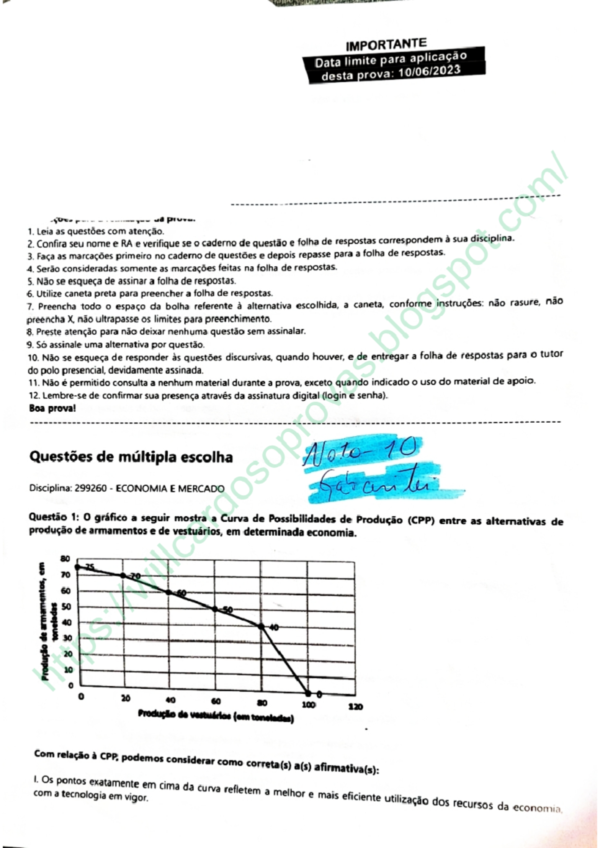 Prova de Economia e Mercado - UNIP - Studocu