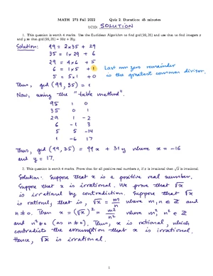 Assignment 2 Solutions - MATH 271 - Studocu
