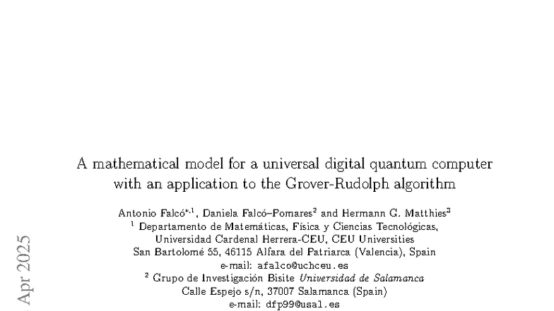 Mathematical Model for Universal Digital Quantum Computing (2503) - Studocu