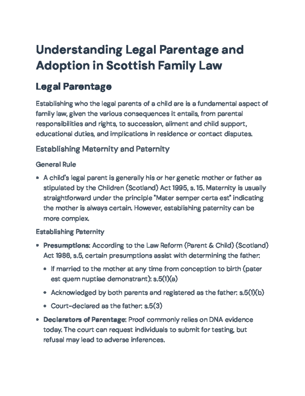 Understanding Legal Parentage and Adoption in Scottish Family Law ...