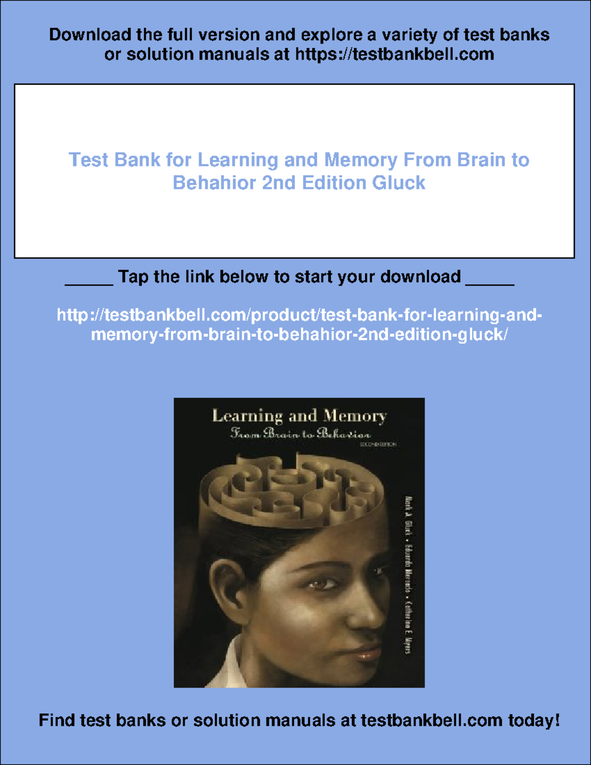 Test Bank for Learning and Memory: Brain to Behavior, 2nd Ed. - Studocu