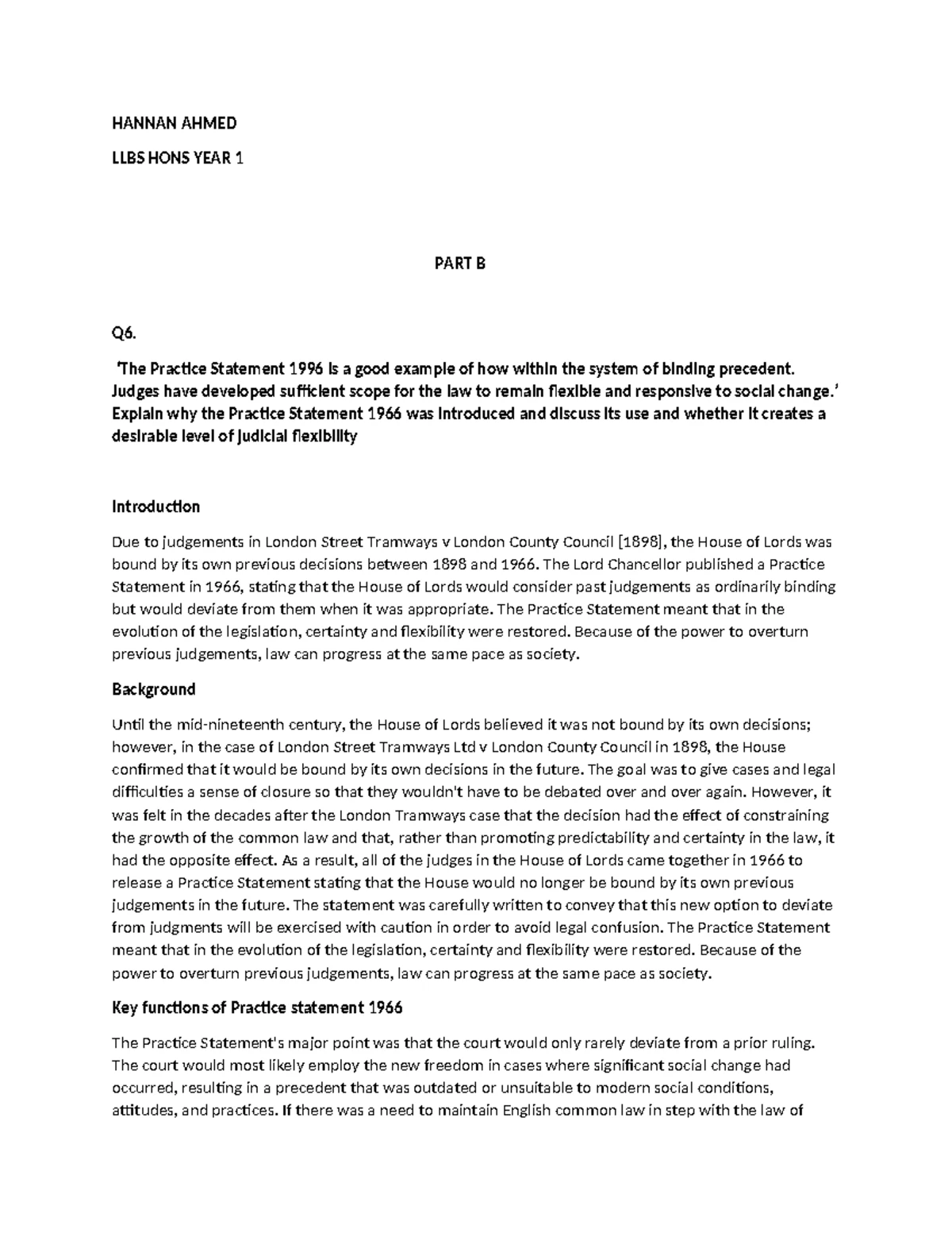 Practice Statement 1966: Key Insights & Court Usage Analysis - Studocu