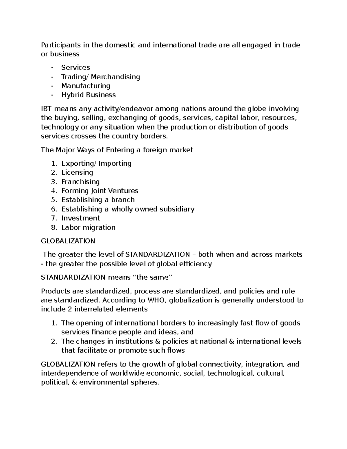 International Business & Trade (IBT) Overview: Key Concepts & Ethics ...