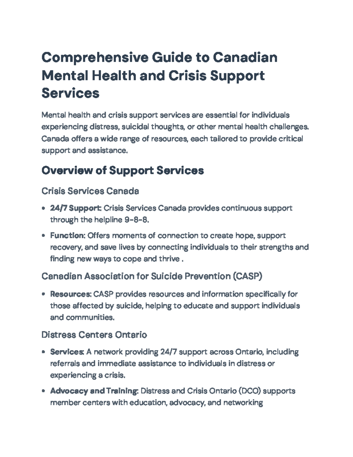 Comprehensive Guide to Mental Health Crisis Support in Canada ...