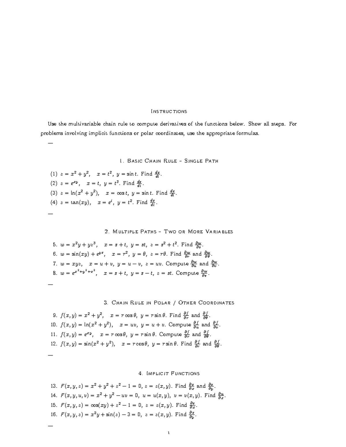 MTHS211 Chain Rule Derivatives: Step-by-Step Instructions - Studocu