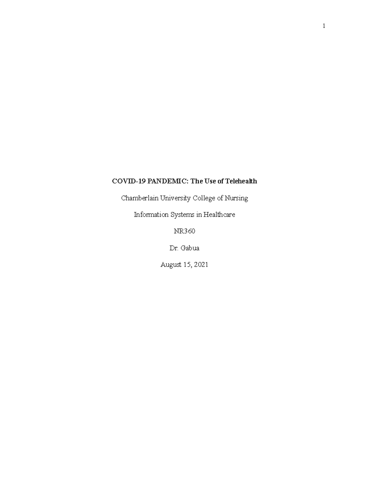 NR: Telehealth Utilization During the COVID-19 Pandemic - A Review ...