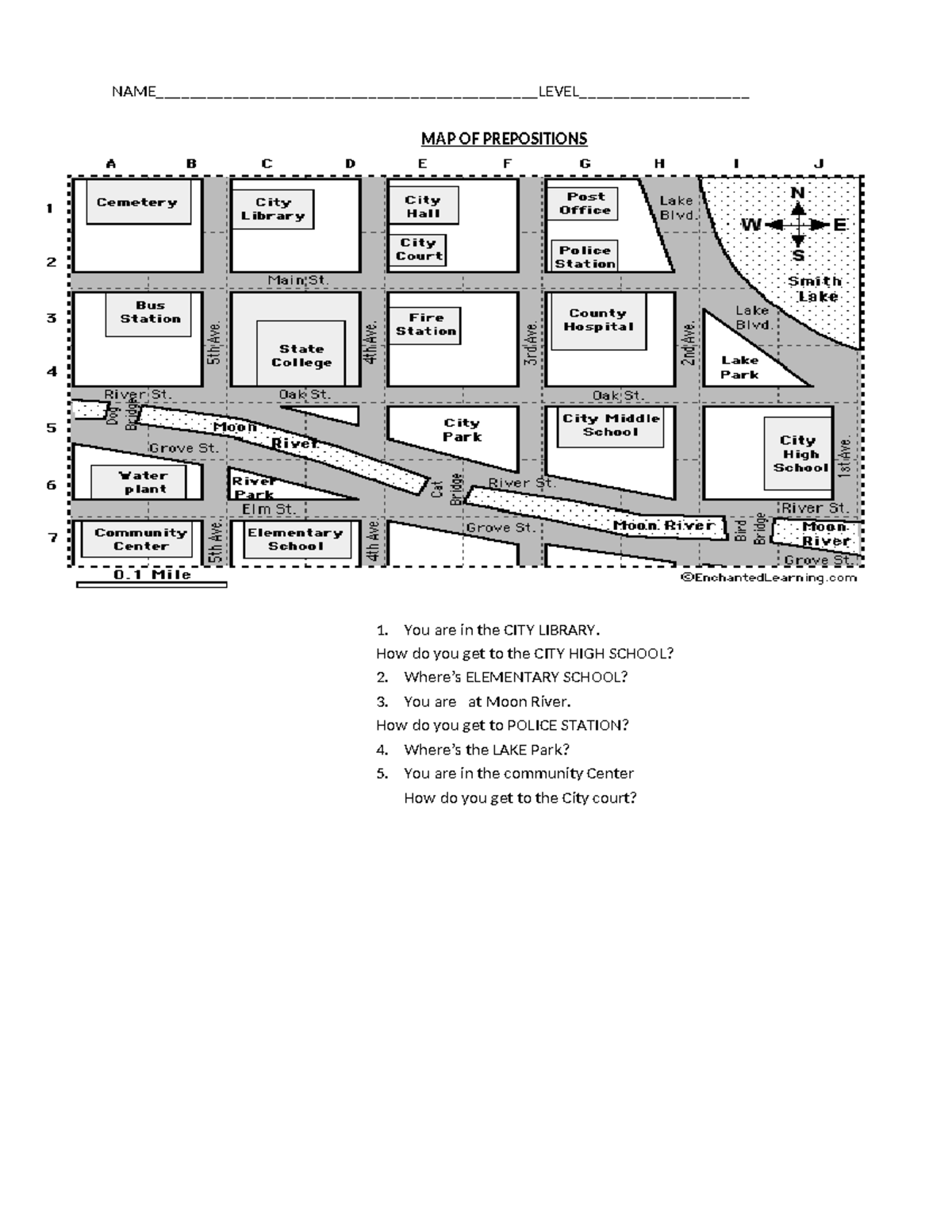 Map of prepositions - Englush - edst 255 - - Studocu