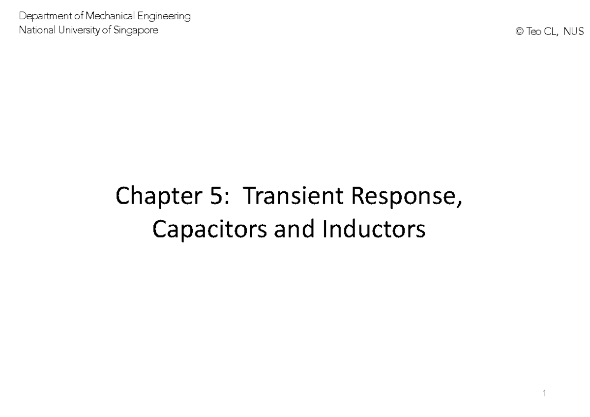 Chapter 5: Transient Response of Capacitors & Inductors (ME Course ...