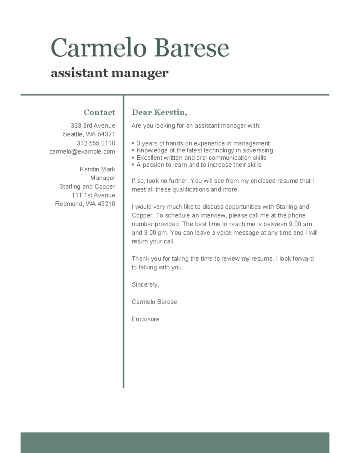 Application for Assistant Manager Position - Document 7 - Studocu