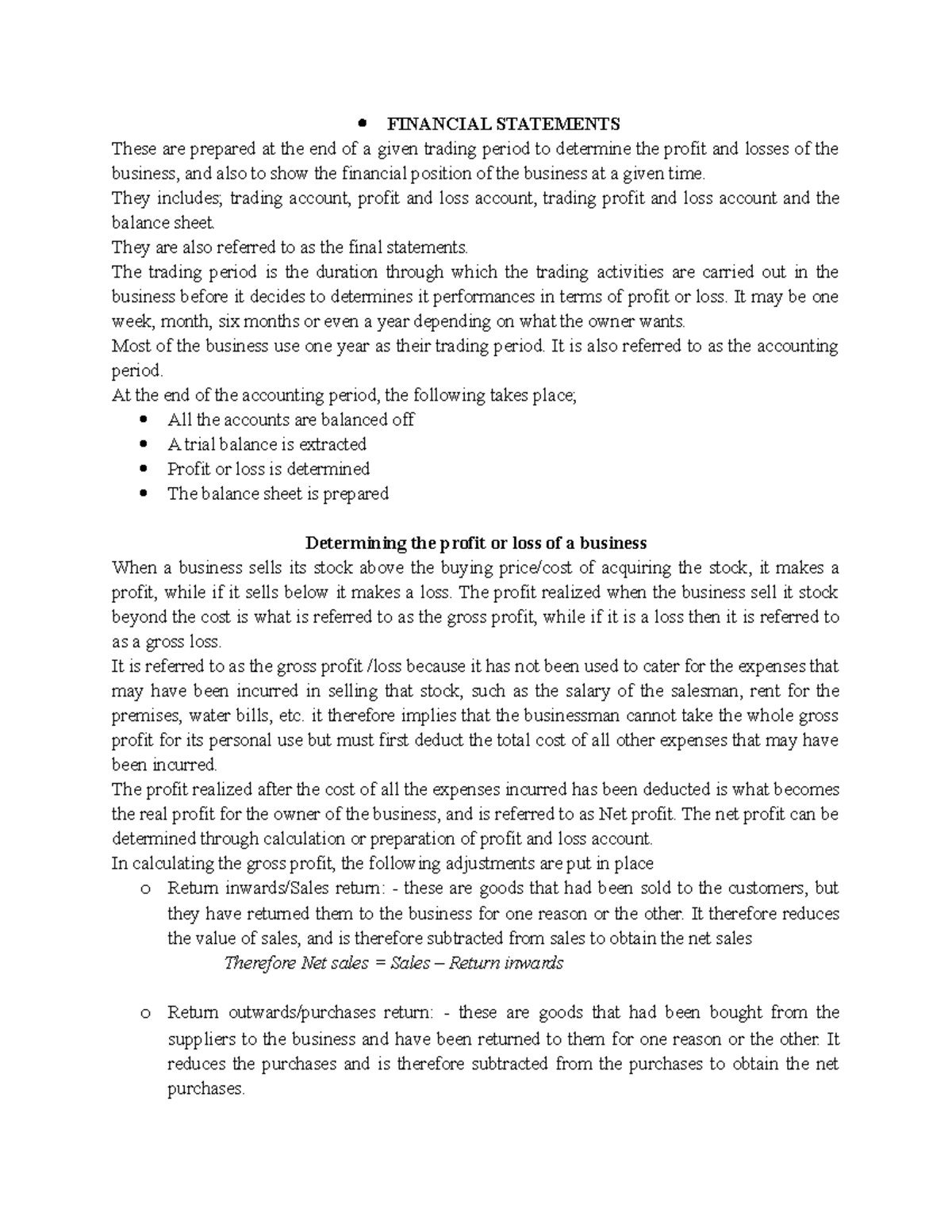 Financial Statements - NOTES - FINANCIAL STATEMENTS These are prepared ...