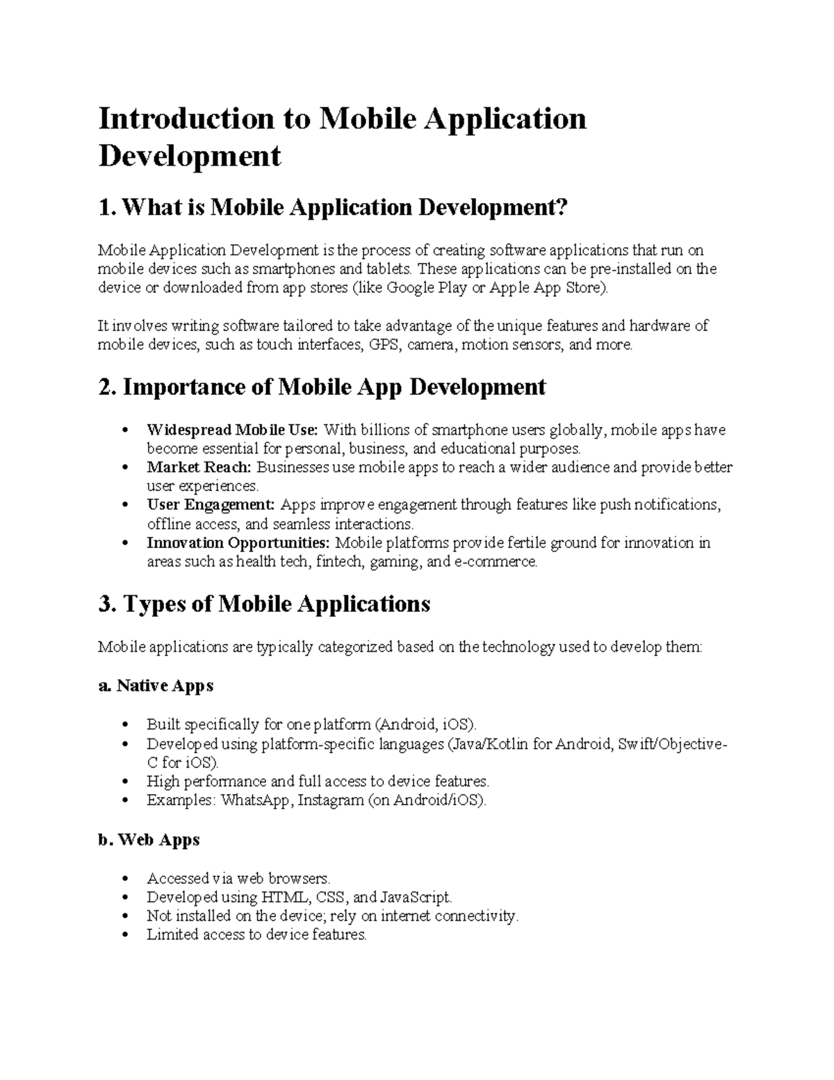 Mobile Application Development Overview: Key Concepts & Trends - Studocu