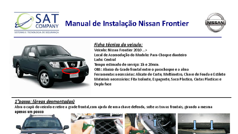 Manual de Instalação do Módulo Nissan Frontier 2010 - Studocu