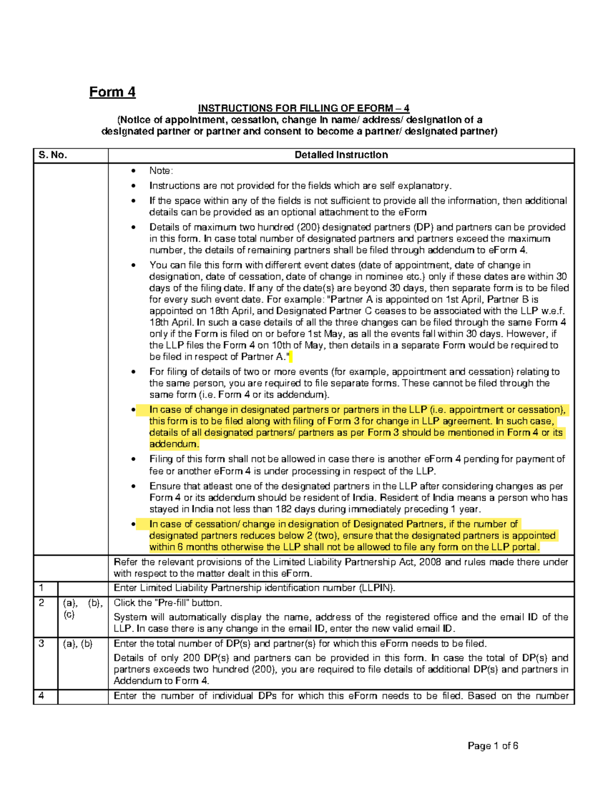 Form 4 - Guidelines for Partner Appointment and Cessation Process - Studocu