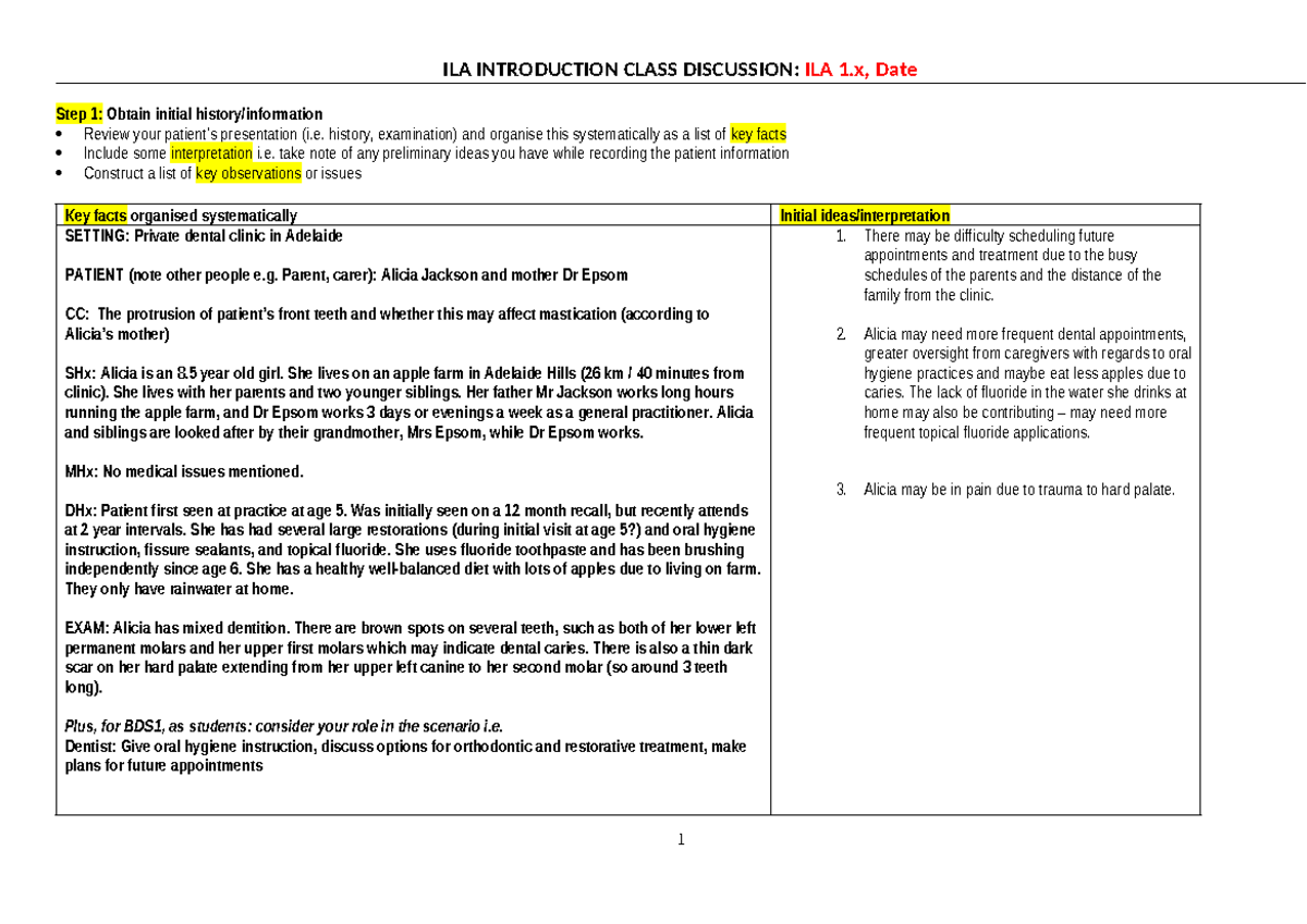 ILA 1.3 MP - rthwry - ILA INTRODUCTION CLASS DISCUSSION: ILA 1, Date ...