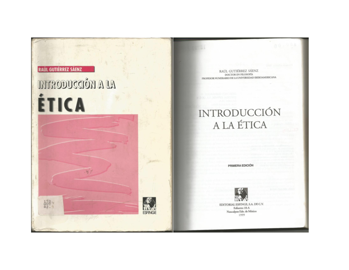 Introducción a la ética - Raúl Gutierrez Saenz - Ética Profesional