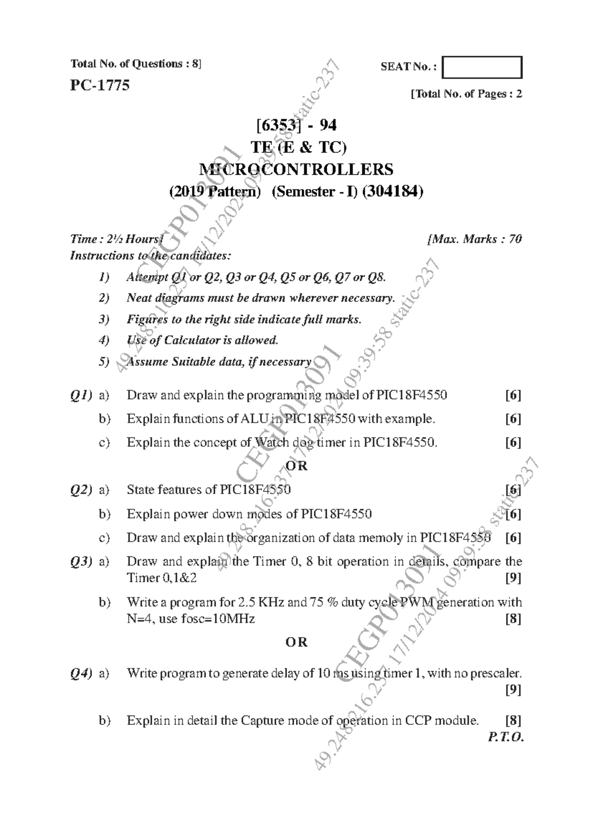 Microcontrollers (304184) Final Exam Guide - Nov Dec 2024 - Studocu