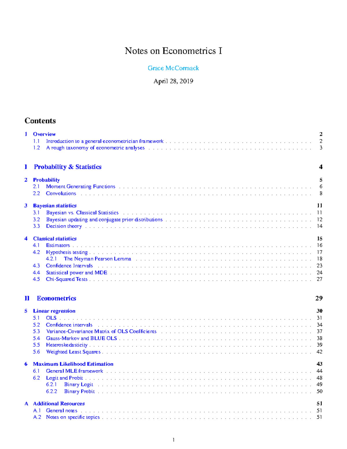 Econometrics I Lecture Notes: Comprehensive Overview and Concepts - Studocu