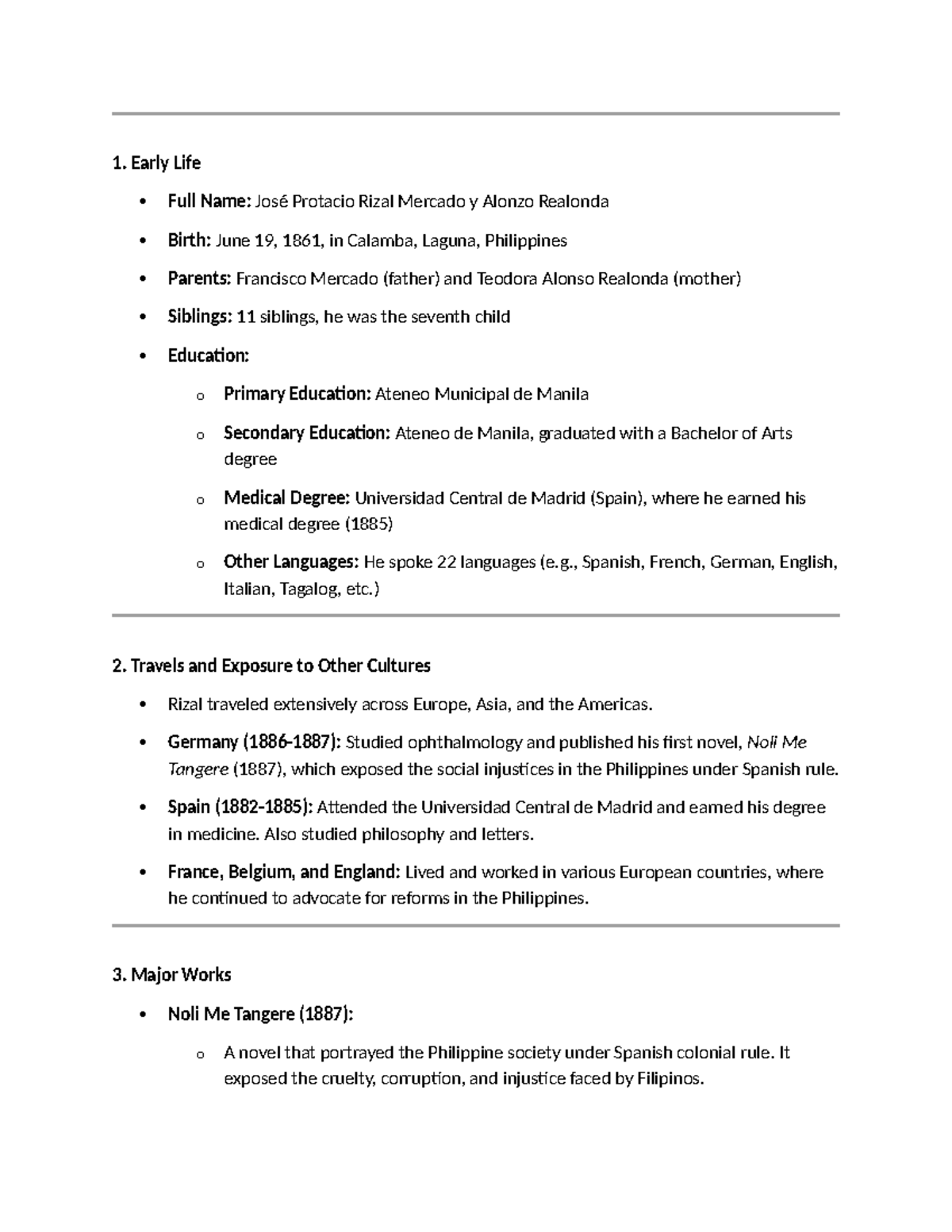 Notes on the Life and Works of José Rizal (RIZAL101) - Studocu