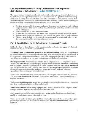 Safety Guidelines for CE 101 Field Inspections: Ensuring Safety ...