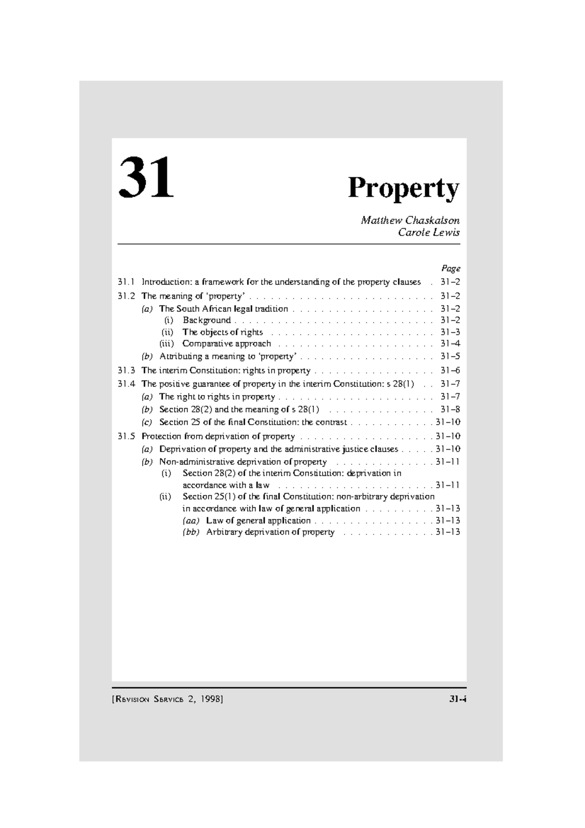 31-Property: Understanding the Constitutional Framework of Property ...