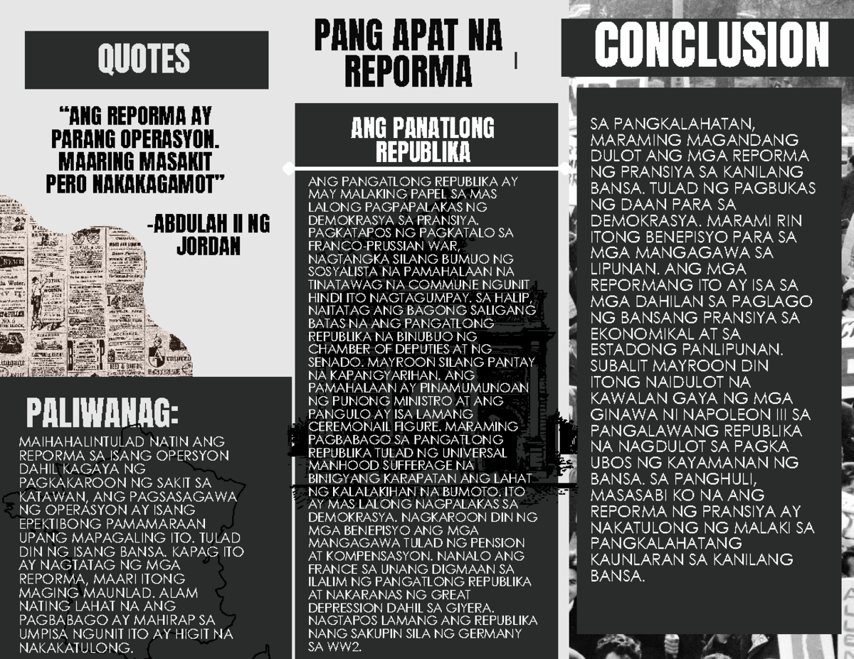 Pangatlong Republika ng Pransya: Mga Reporma at Kanilang Epekto - Studocu