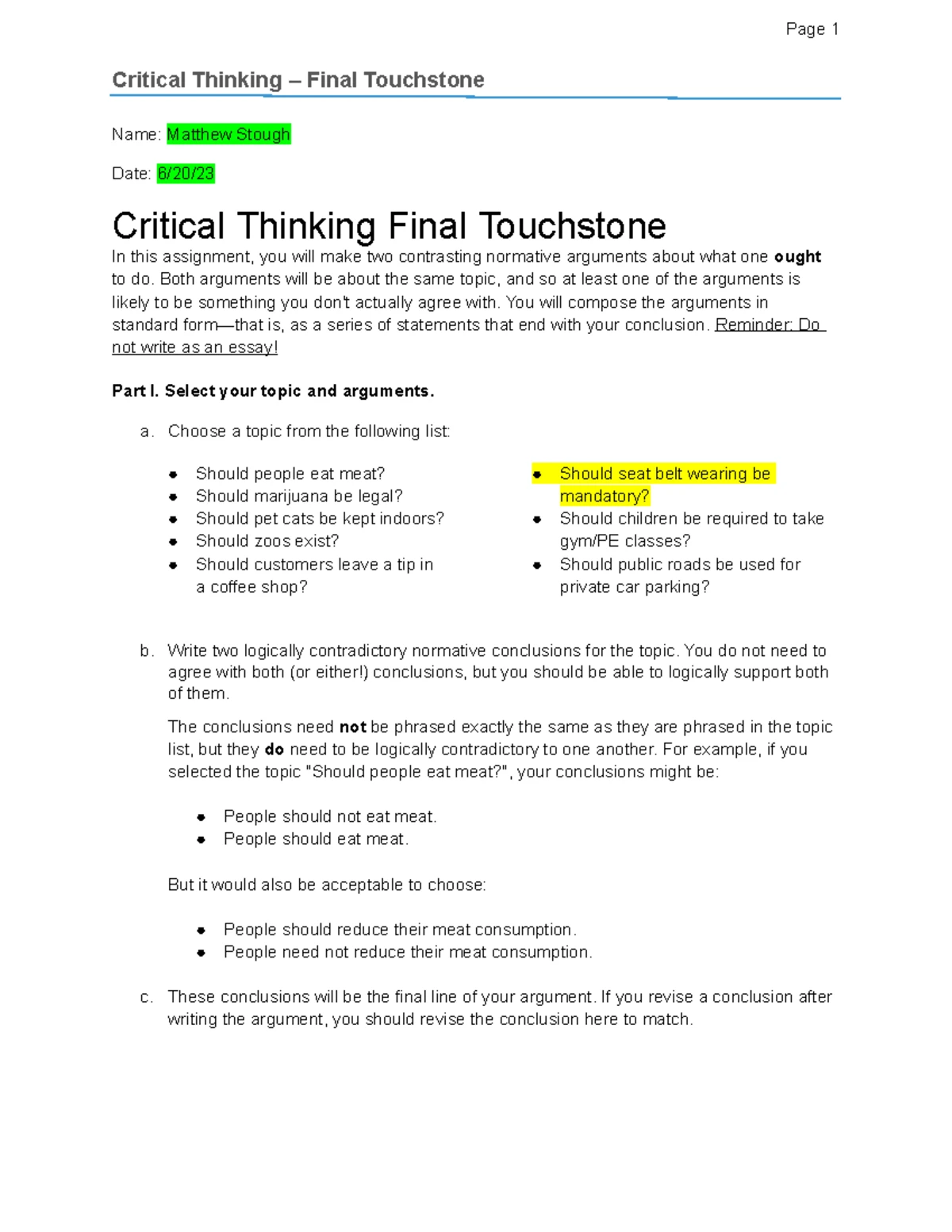 Sophia - CRITICAL THINKING UNIT 4 MILESTONE 4 Summary Notes - Studocu
