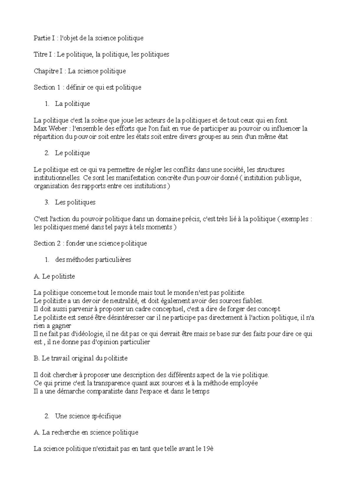 Science Politique UE5 : Concepts et Théories Fondamentales - Studocu