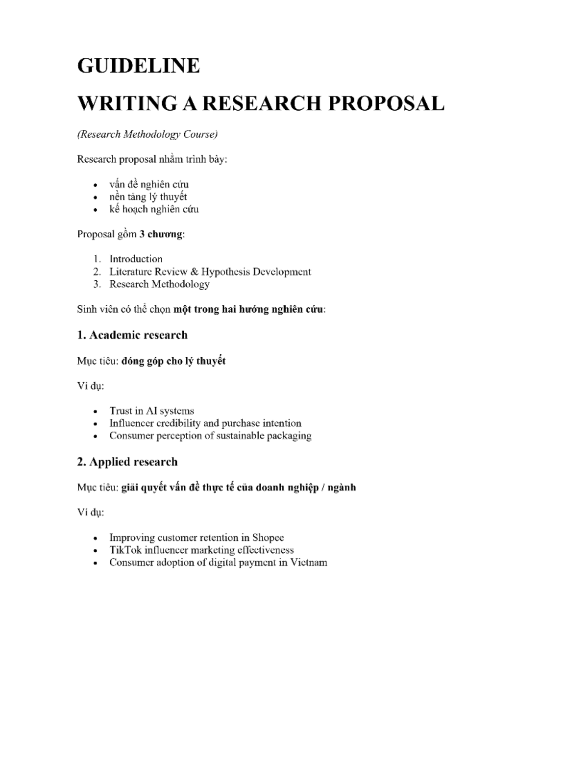 Guideline for Writing a Research Proposal (Research Methodology Course ...