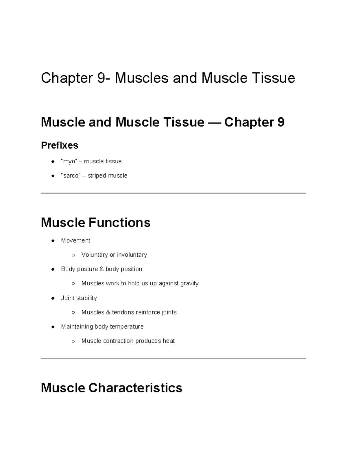 Chapter 9: Muscles and Muscle Tissue Overview (A&P) - Studocu