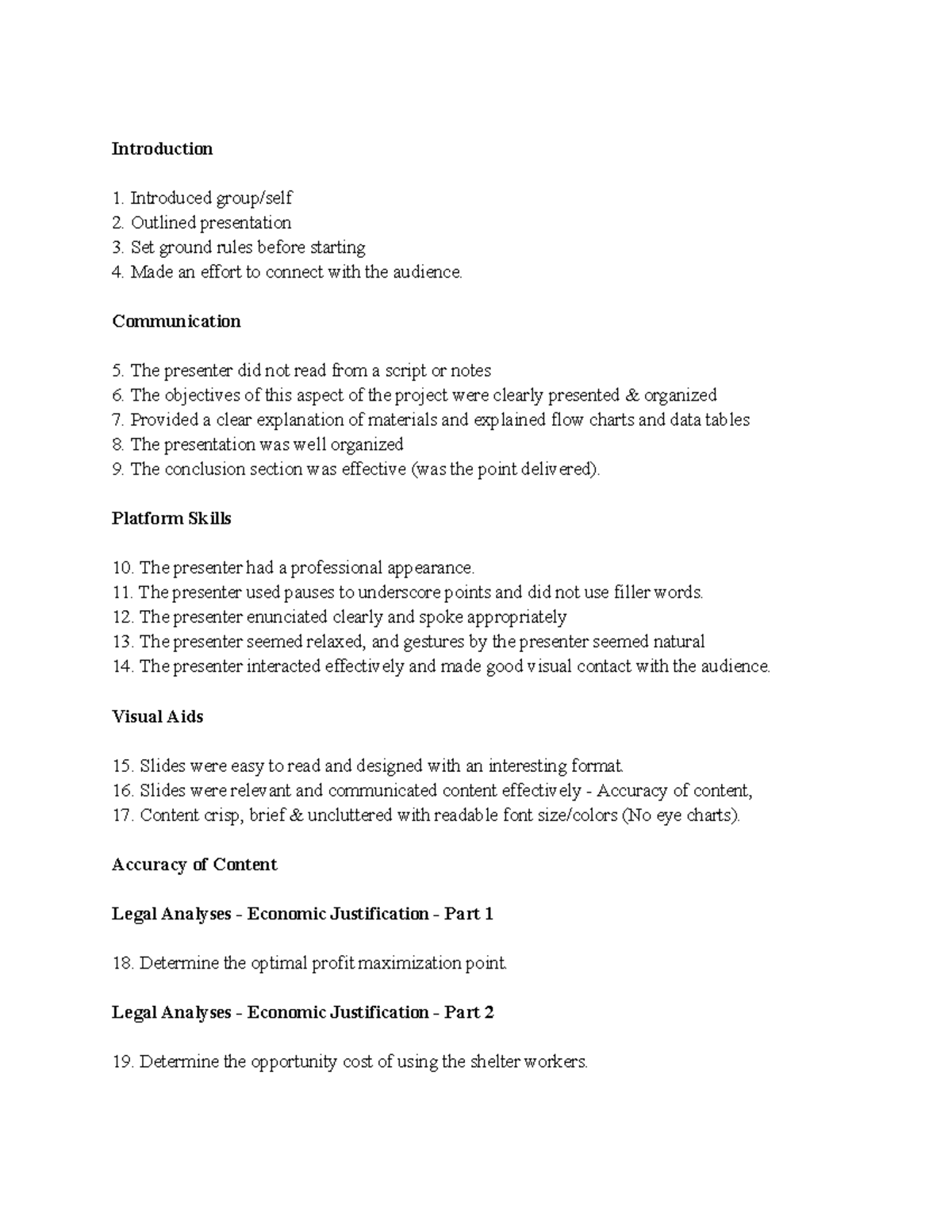 Case 4 Grading Rubric - Presentation and Legal Analysis - Studocu
