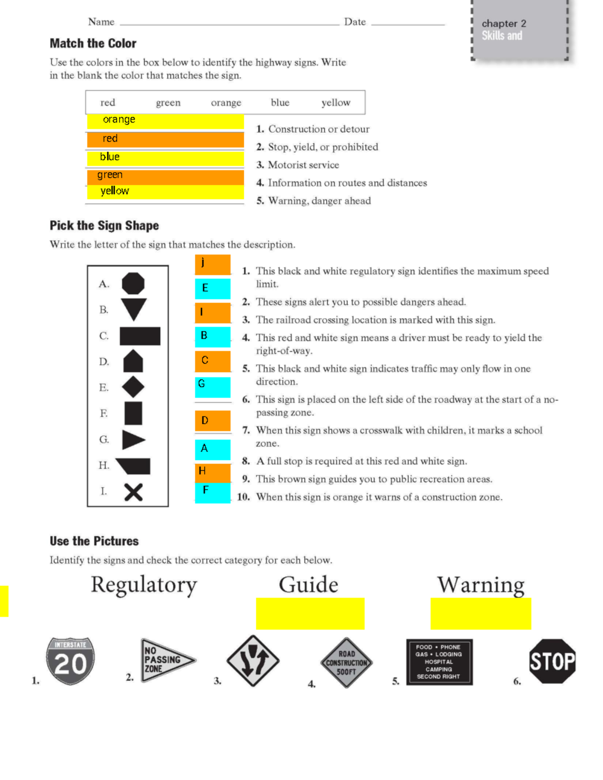 White Road Signs Indicate Regulations