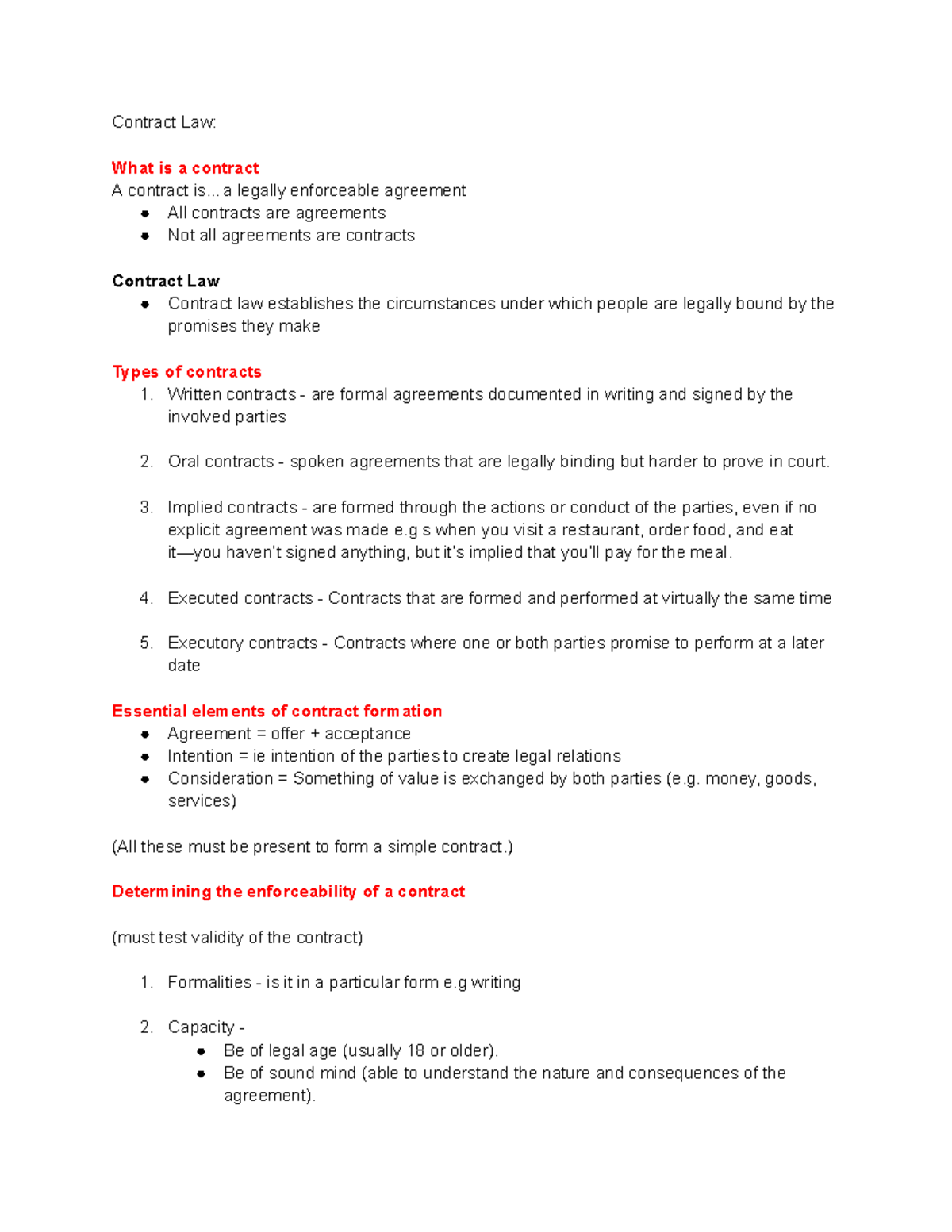 Contract Law 101: Key Concepts and Principles Explained - Studocu