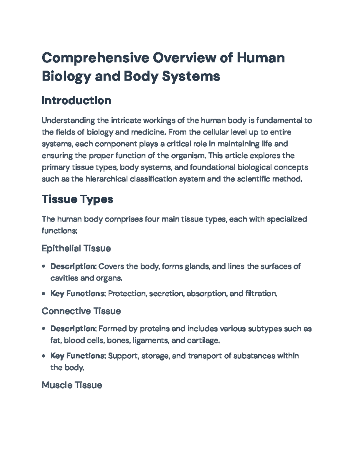 Understanding Human Biology: A Comprehensive Overview of Body Systems ...