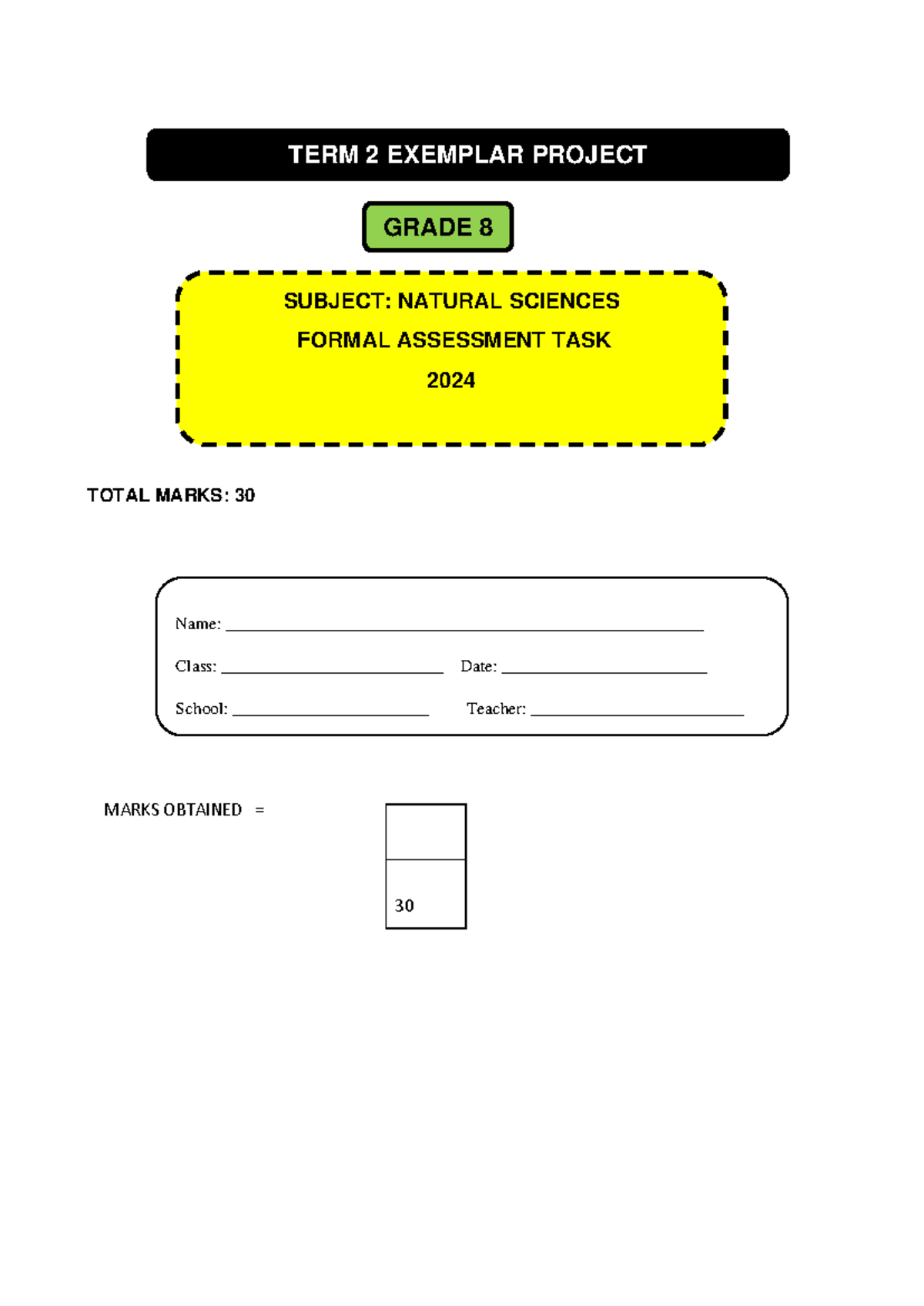 2024 NS Grade 8 Term 3 Project: Series & Parallel Circuits - Studocu