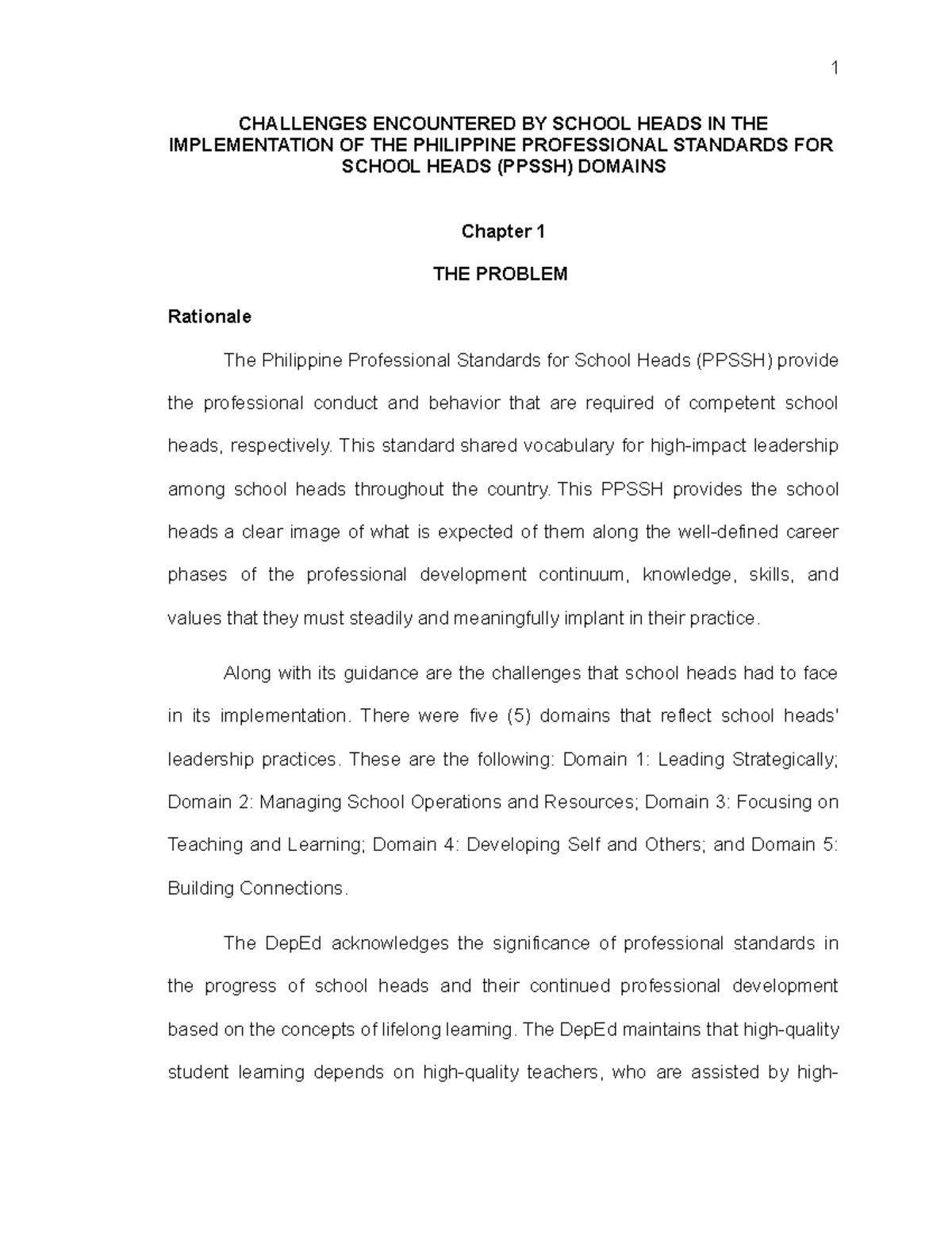 Challenges Faced by School Administrators in Implementing PPSSH ...