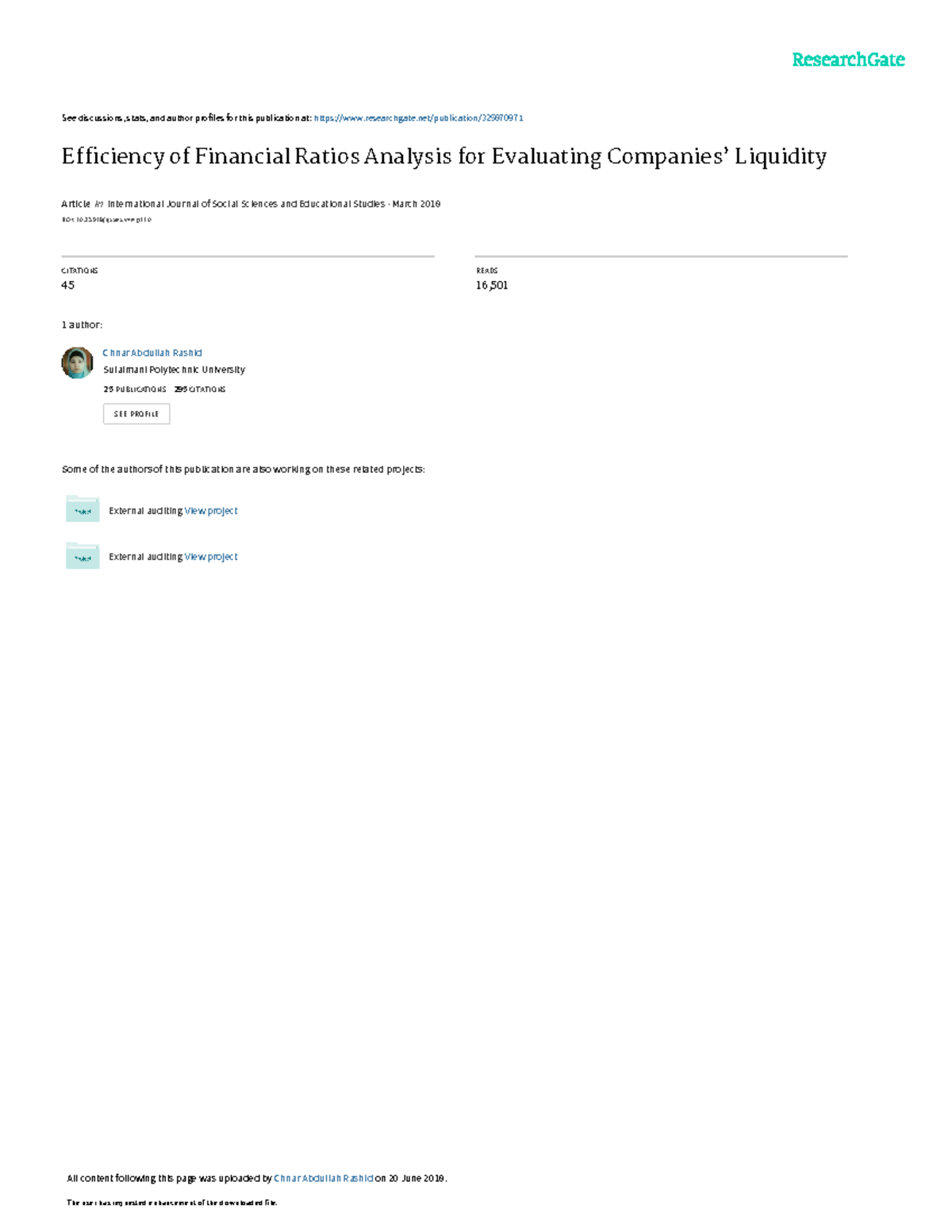 Efficiency of Financial Ratios in Evaluating Company Liquidity - 111117 ...