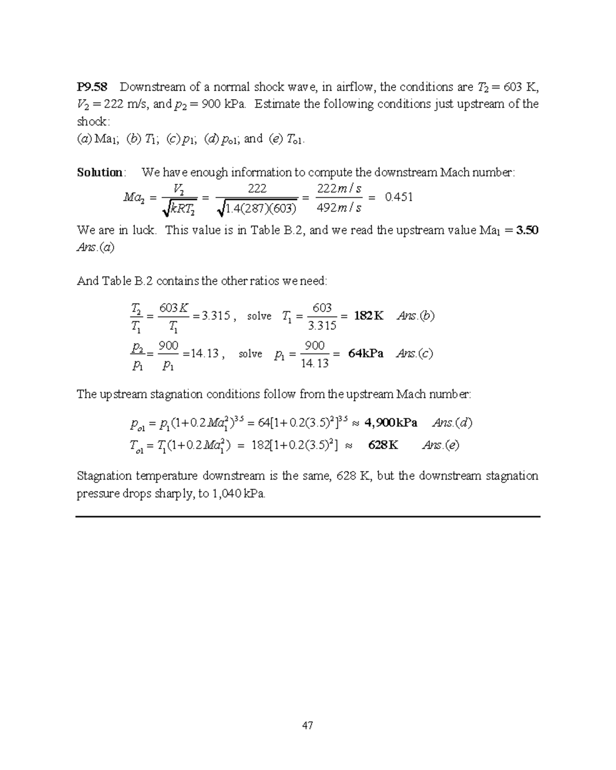 White Solutions Manual – Part 487: Shock Wave Analysis P9.58 - Studocu