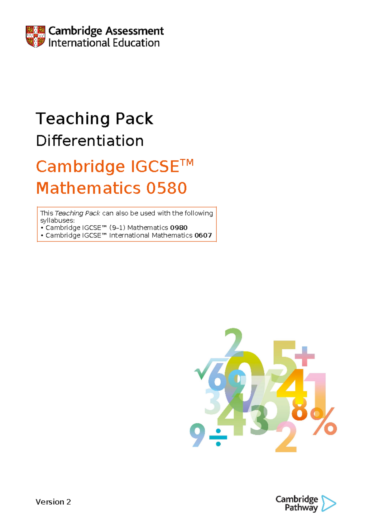 0580 Teaching Pack: Mastering Differentiation Concepts and Techniques ...