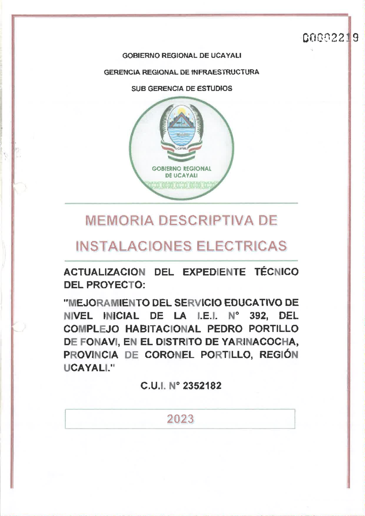 Memoria Descriptiva de Instalaciones Eléctricas - Proyecto I.E. 392 ...