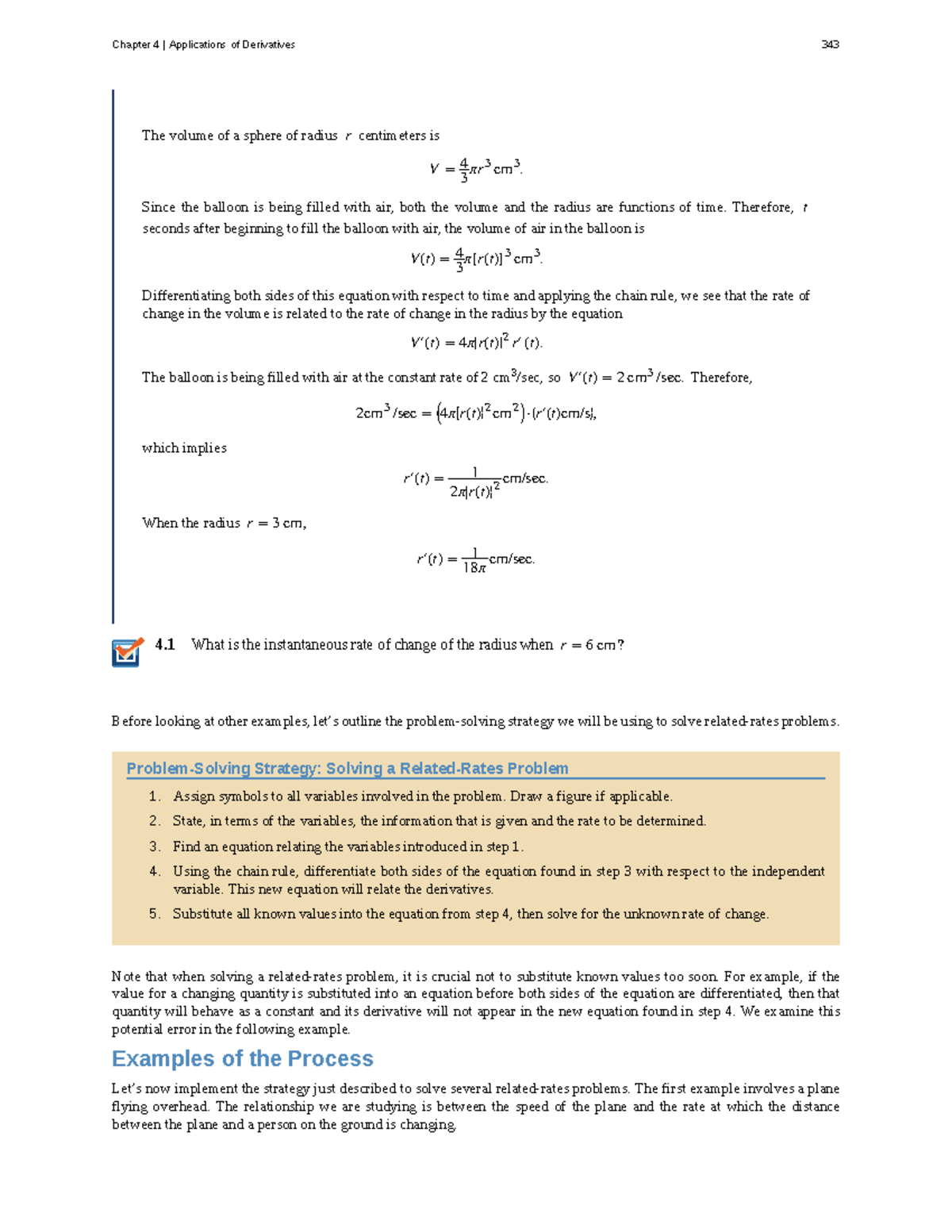 Chapter 4: Applications of Derivatives in Volume Change (Calc 1) - Studocu