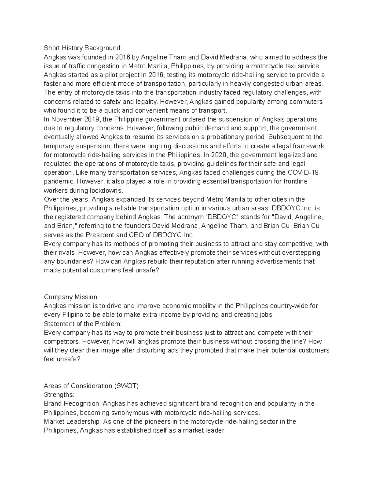 Angkas Case Study: History, Challenges, and Opportunities (251103 ...