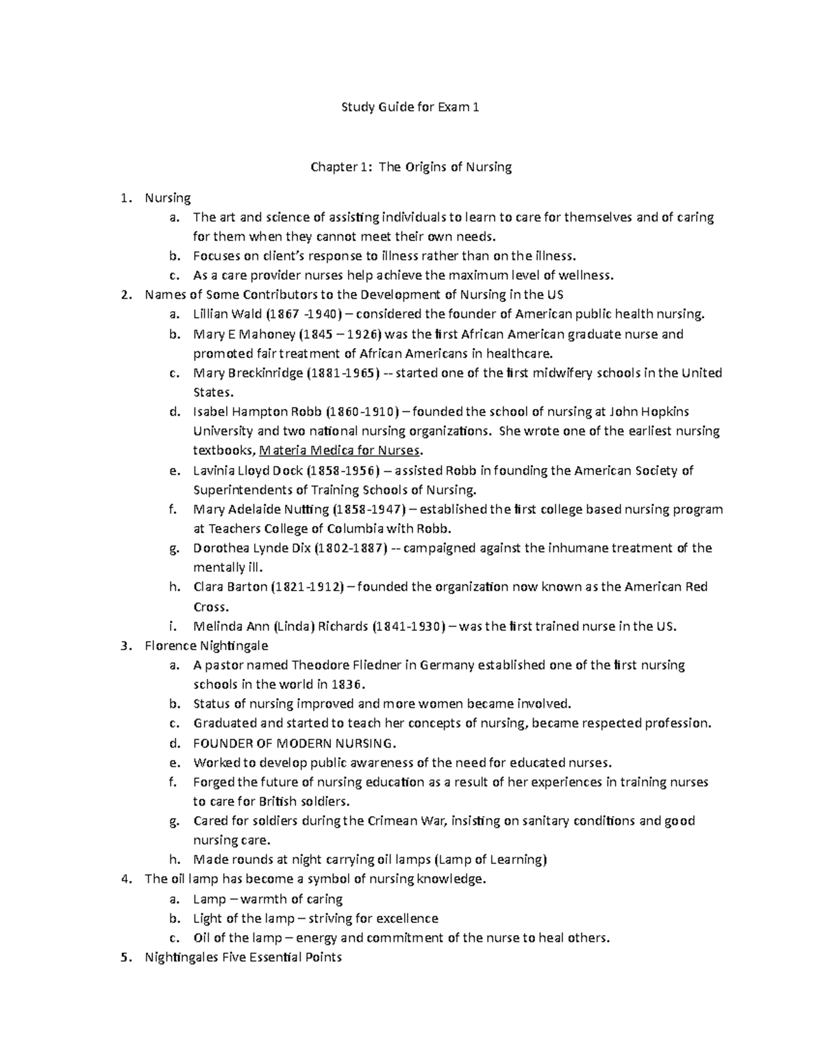 Nursing Exam 1 Study Guide: Insights from Chapters 1-3 - Studocu